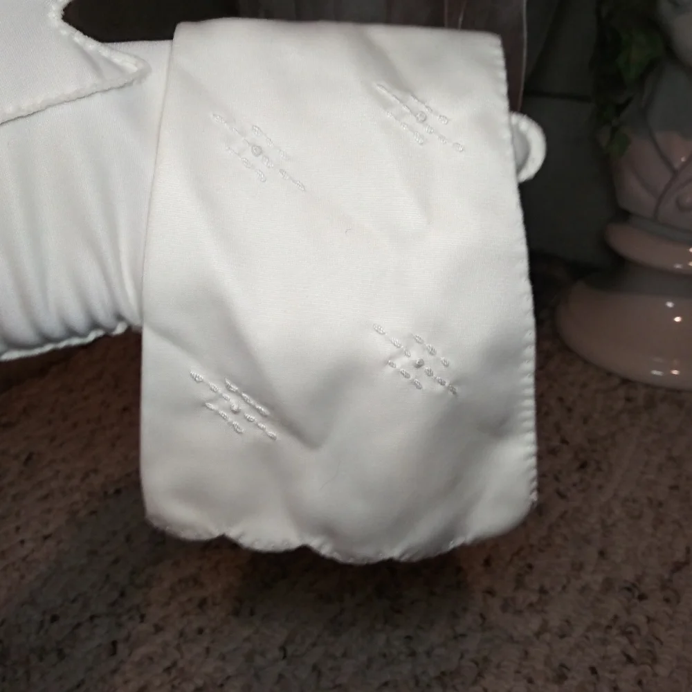 Vintage 1950's Shalimar Handmade Ivory Embroidered Opera Gloves - Picture 8 of 13